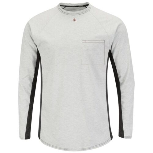 Men's Long Sleeve FR Two-Tone Base Layer with Concealed Chest Pocket - EXCEL FR Thumbnail